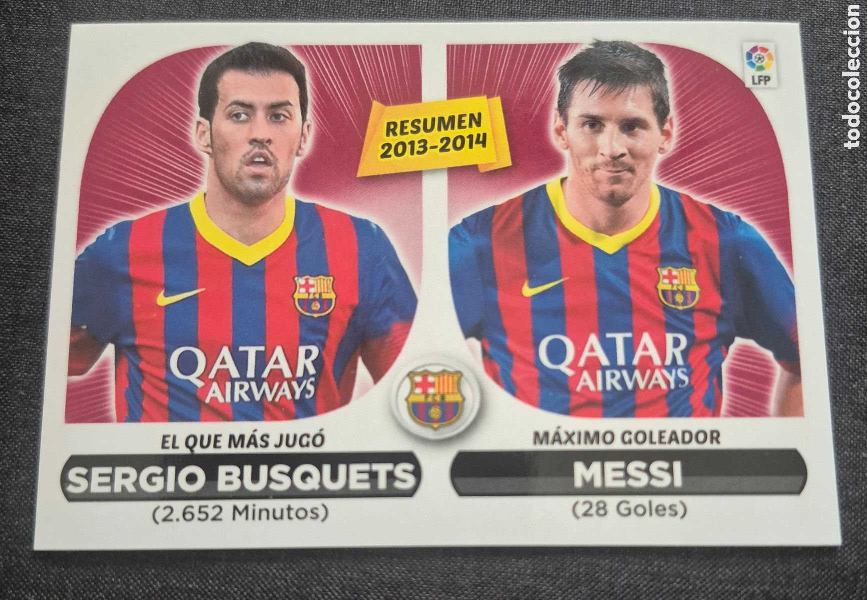Cromos de f&uacute;tbol: 24 SERGIO BUSQUETS MESSI BARCELONA LIGA ESTE 14-15