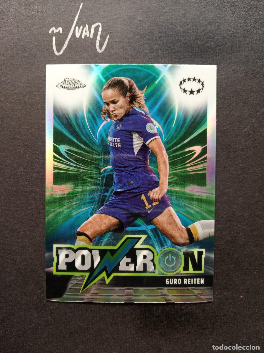 Football Stickers: PO-4 POWER ON GURO REITEN CHELSEA NORUEGA ⚽ TOPPS &reg; CHROME WOMEN CHAMPIONS 2023 2024 23 24