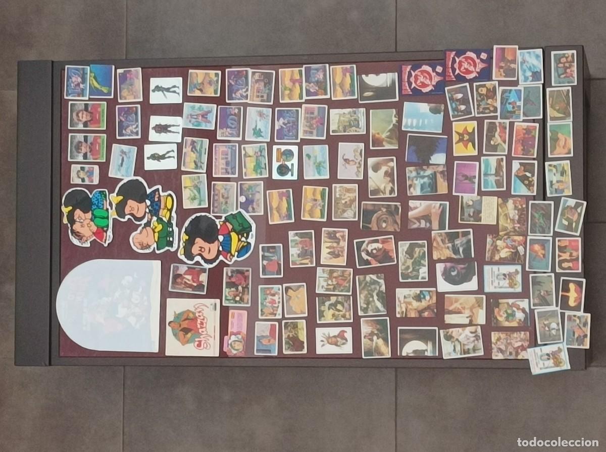 Cromos de Futebol: LIQUIDACION lote 100 pegatinas cromos futbol comando g tarzan e.t. pantera rosa mafalda flash gordon