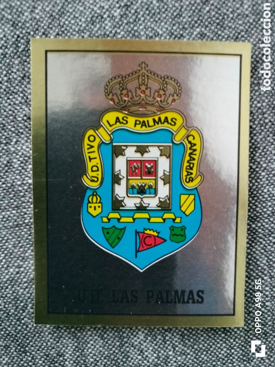 Figurine di Calcio: Cromo 394 Escudo Las Palmas Futbol 90 Panini liga temporada 1989 1990 89 90