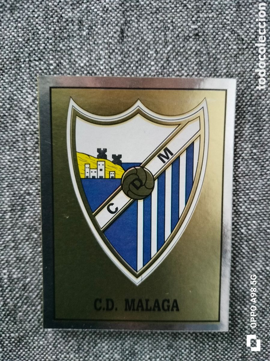 Fu&szlig;ball-Sticker: Cromo 145 Escudo M&aacute;laga Futbol 90 Panini liga temporada 1989 1990 89 90