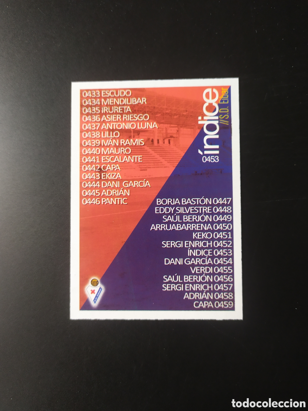 Cromos de Futebol: Mundicromo fichas Liga 2015 2016 15 16 indice n&deg; 453 Eibar