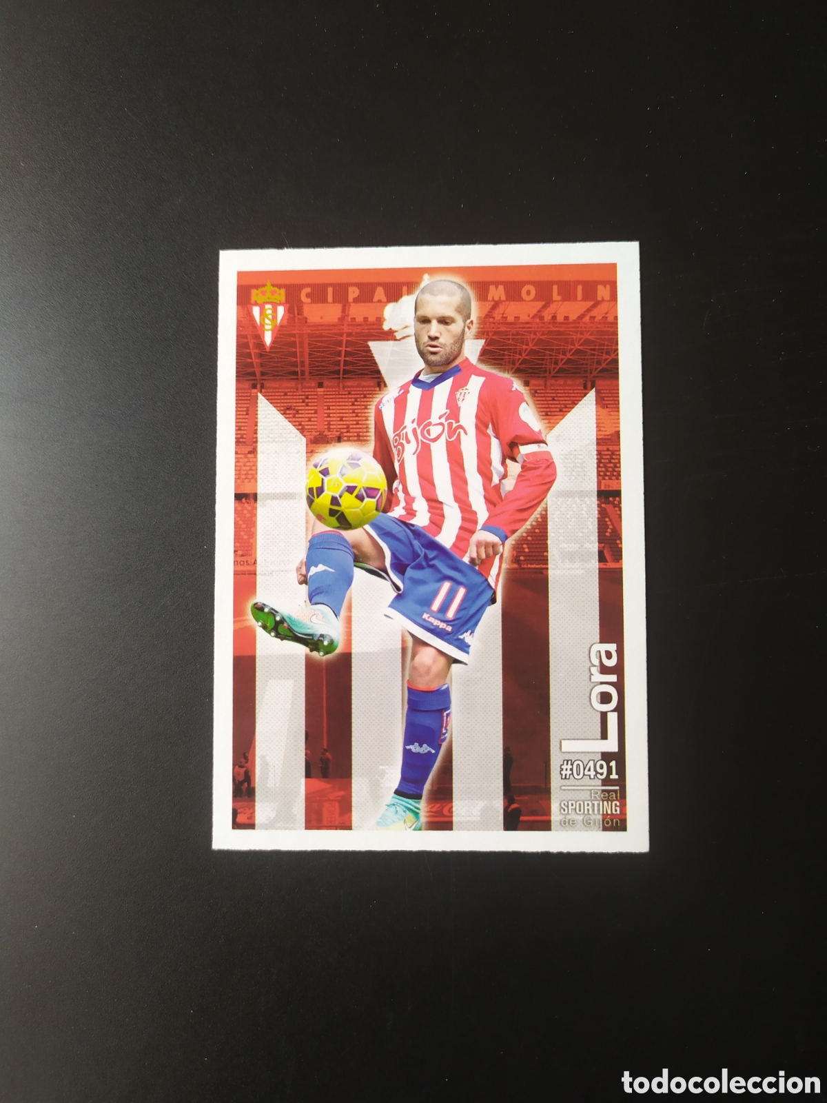 Football Stickers: Mundicromo fichas Liga 2015 2016 15 16 Lora n&deg; 491 Sporting Gij&oacute;n