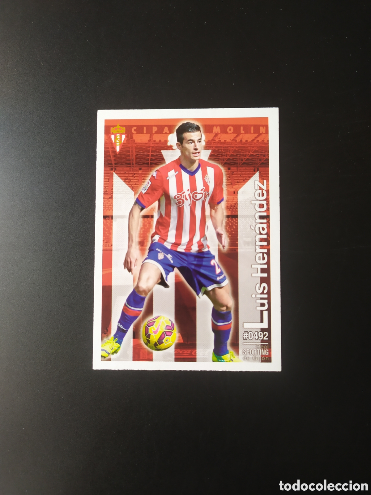 Cromos de Futebol: Mundicromo fichas Liga 2015 2016 15 16 Luis Hern&aacute;ndez n&deg; 492 Sporting Gij&oacute;n