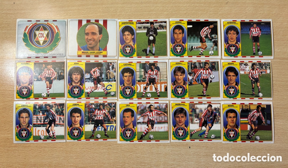 Cromos de F&uacute;tbol: 15 cromos CD Logro&ntilde;&eacute;s Ediciones Este 96-97 sin pegar excelente estado