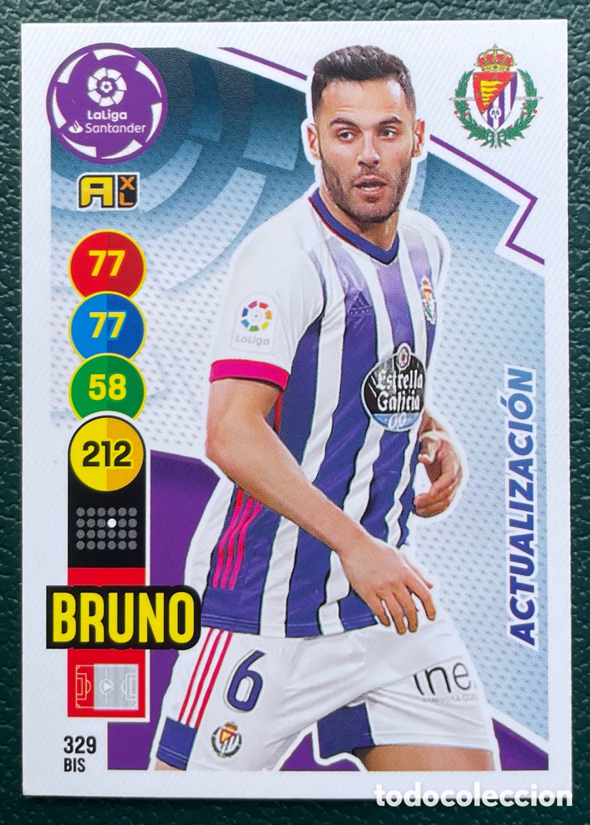 Fu&szlig;ball-Sticker: 329 BIS BRUNO REAL VALLADOLID ACTUALIZACION FICHAS ALBUM ADRENALYN XL 2020 2021 20 21 PANINI
