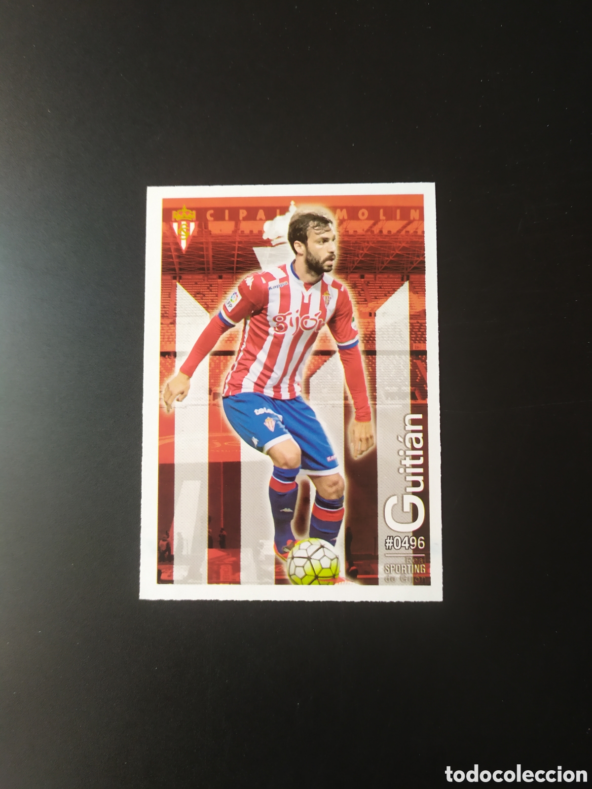 Cromos de f&uacute;tbol: Mundicromo fichas Liga 2015 2016 15 16 Guitian n&deg; 496 Sporting Gij&oacute;n