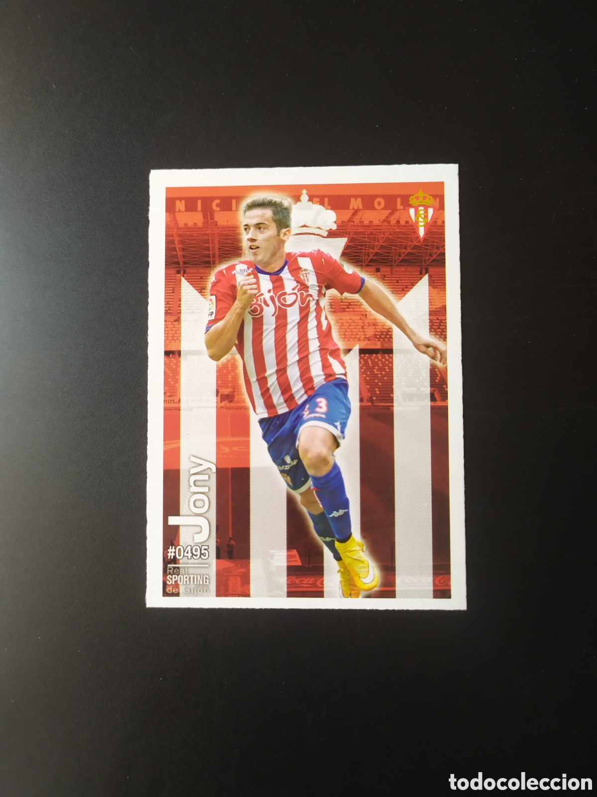 Football Stickers: Mundicromo fichas Liga 2015 2016 15 16 Jony n&deg; 495 Sporting Gij&oacute;n