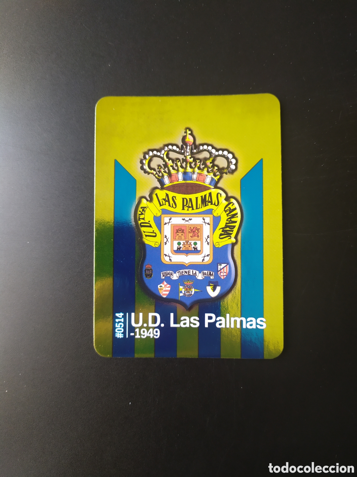 Cromos de Futebol: Mundicromo fichas Liga 2015 2016 15 16 escudo brillo liso n&deg; 514 Las Palmas
