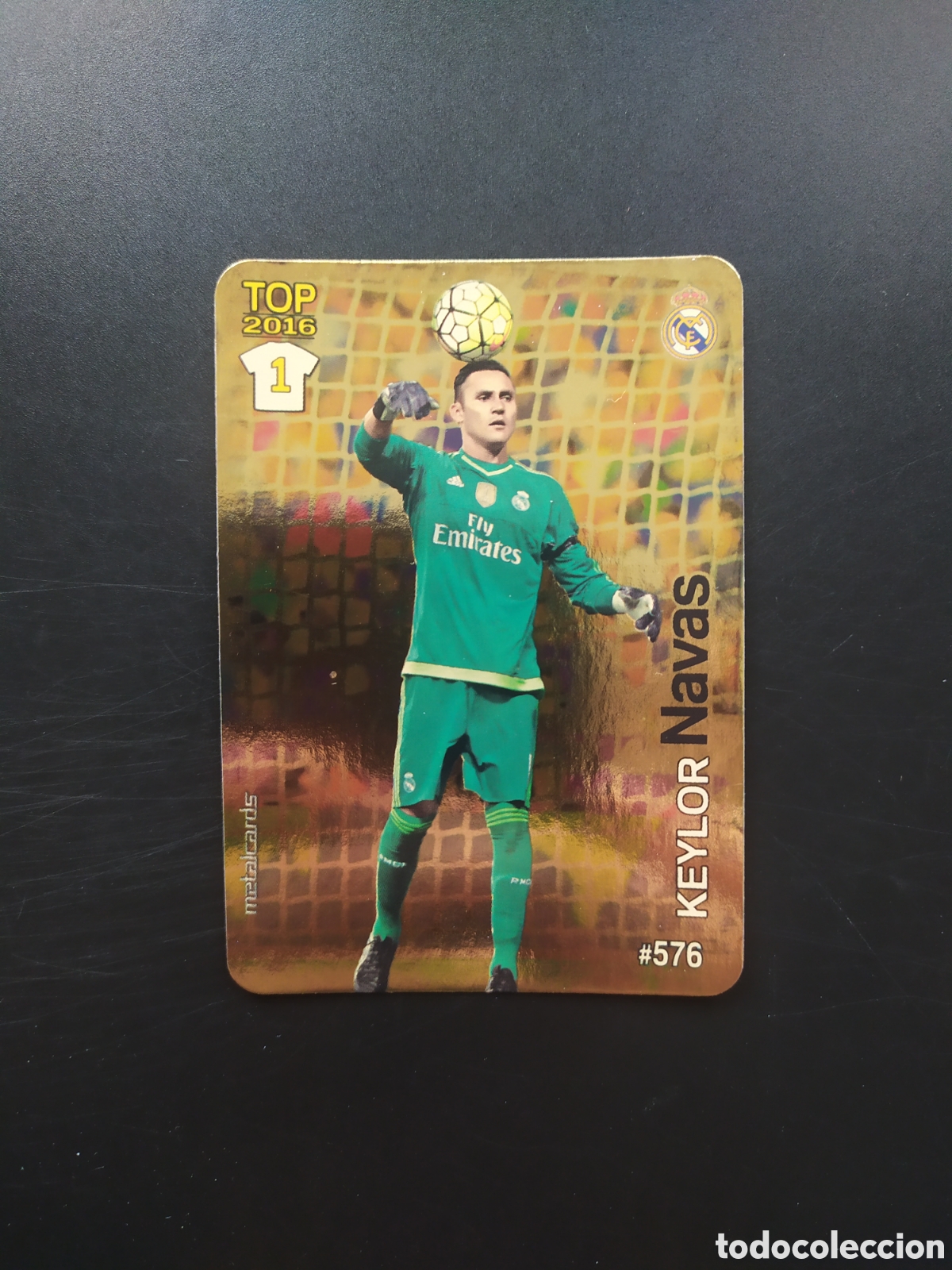 Cromos de Futebol: Mundicromo fichas Liga 2015 2016 15 16 Keylor Navas brillo dorado n&deg; 576 Real Madrid