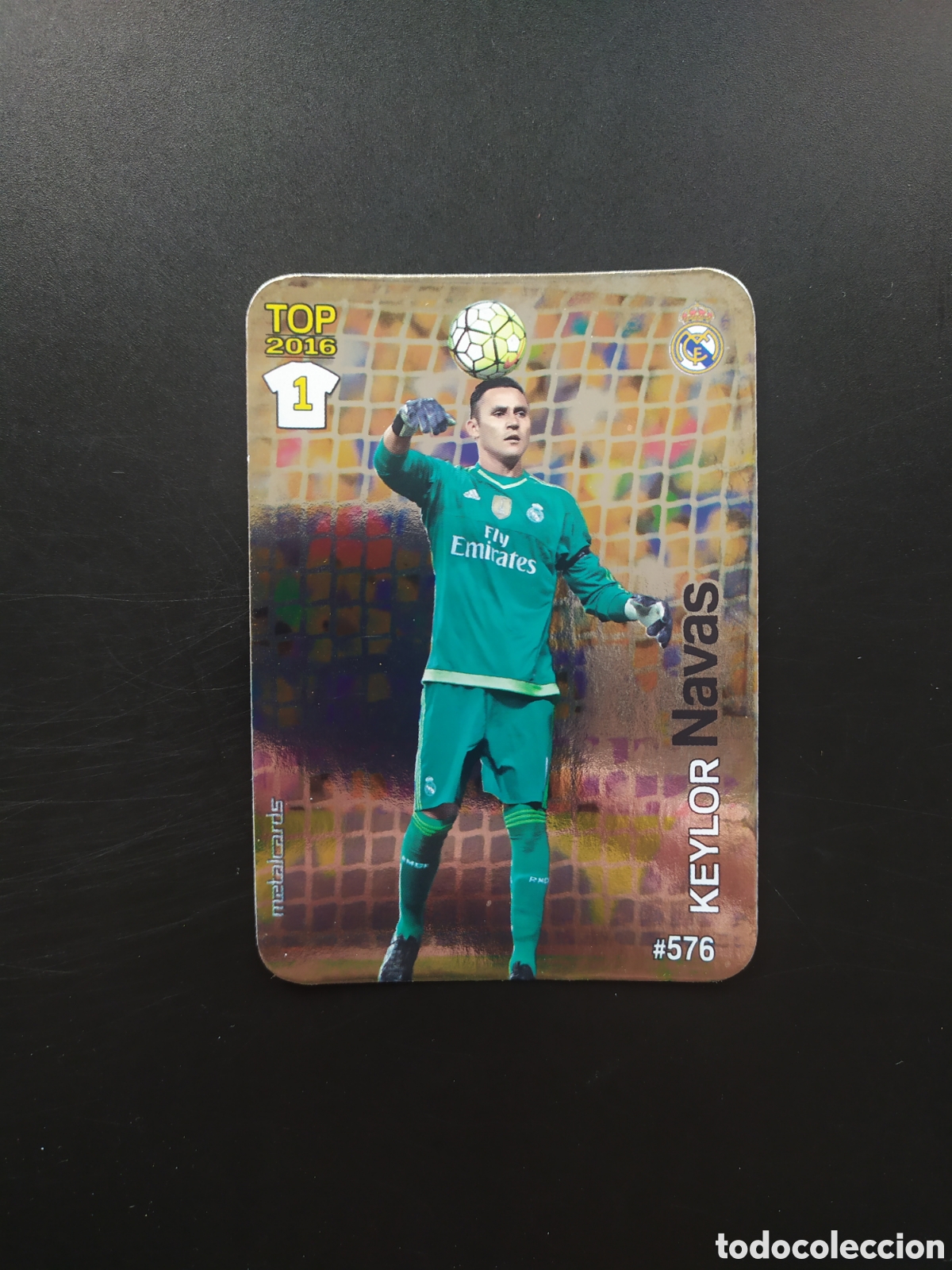 Cromos de f&uacute;tbol: Mundicromo fichas Liga 2015 2016 15 16 Keylor Navas brillo liso n&deg; 576 Real Madrid