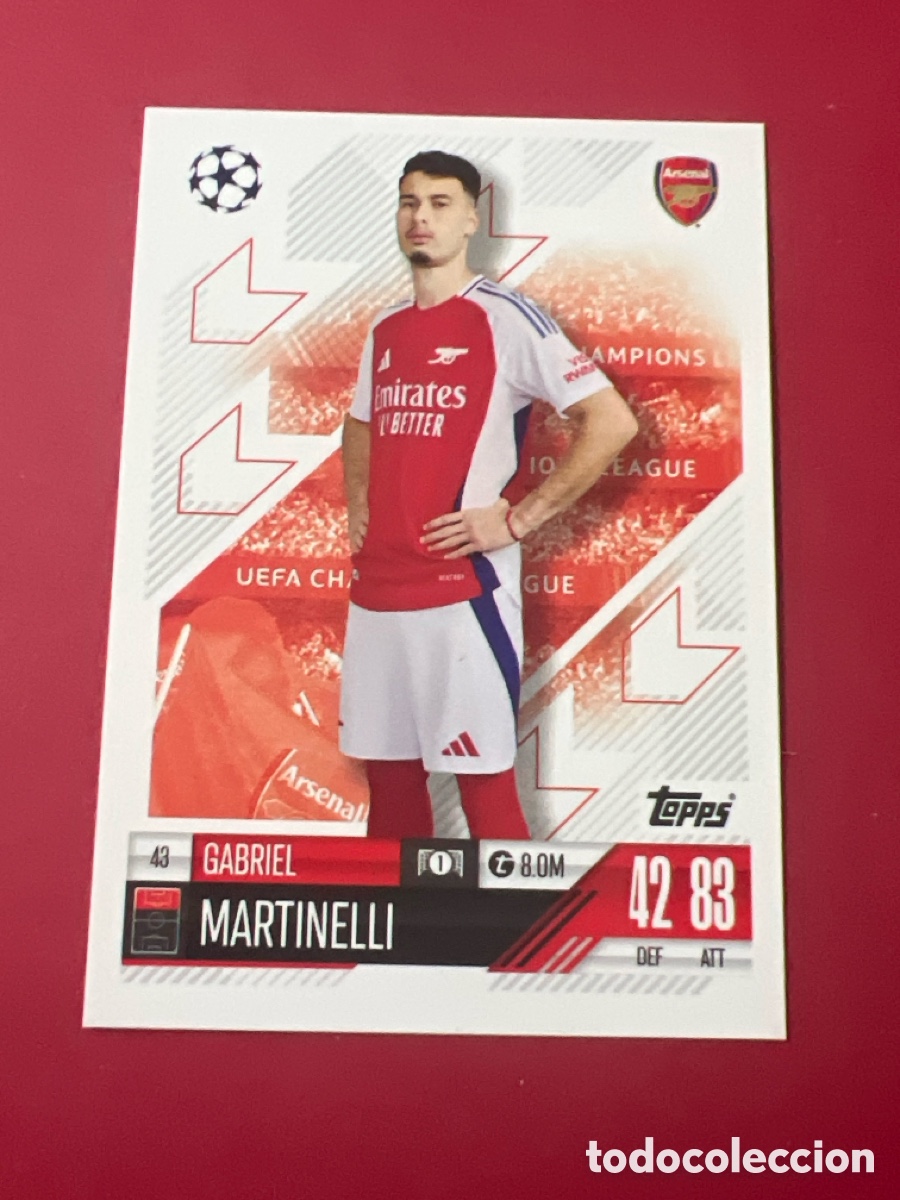 Cromos de Futebol: C5863. 43 MARTINELLI ARSENAL TOPPS MATCH ATTAX 2024 2025 24 25 CROMOS CARDS PANINI MEGACRACKS