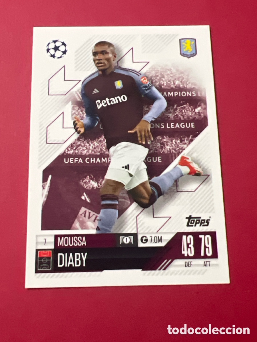 Cartes &agrave; collectionner de Football: C5878. DIABY ASTON VILLA NUMERO 7 MATCH ATTAX 2024 2025