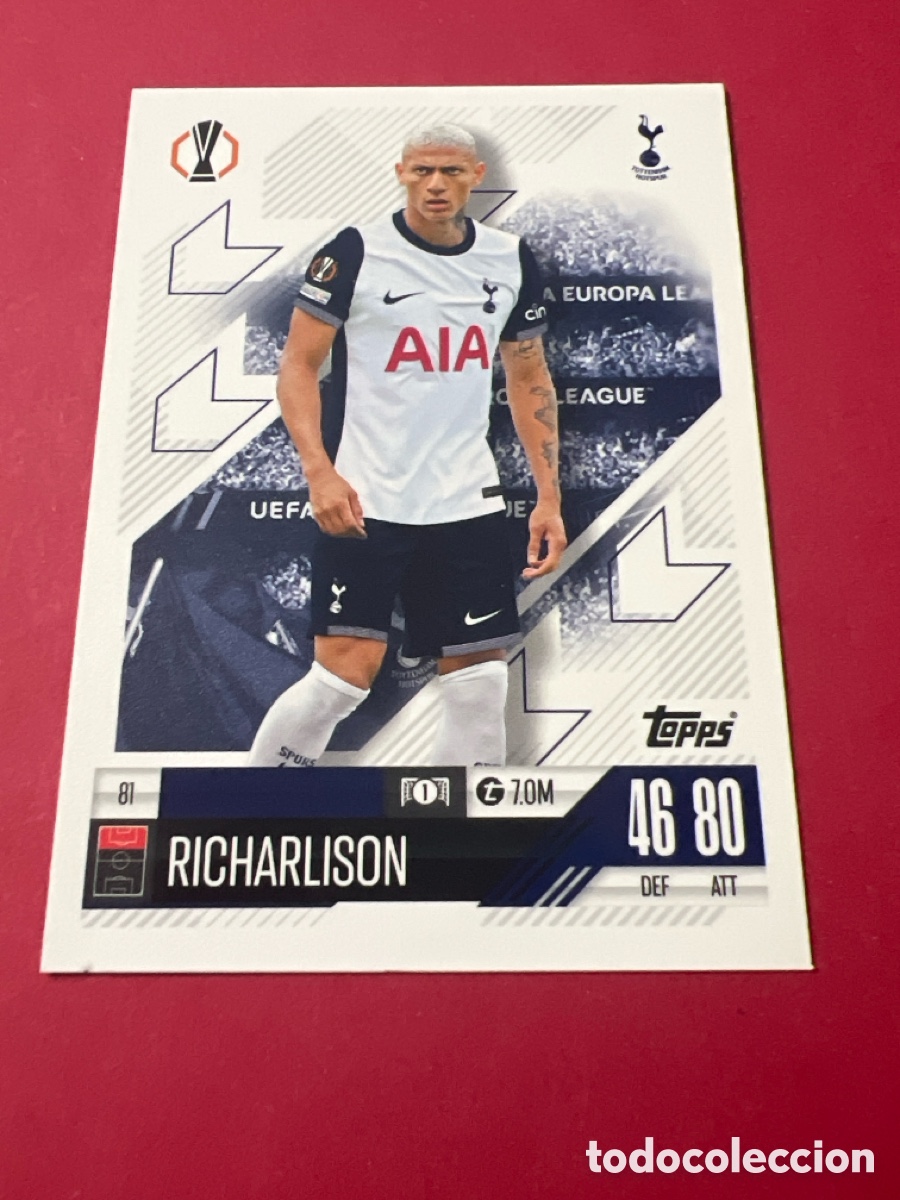 Cartes &agrave; collectionner de Football: C5921. 81 RICHARLISON TOTTENHAM TOPPS MATCH ATTAX 2024 2025 24 25 CROMOS CARDS PANINI