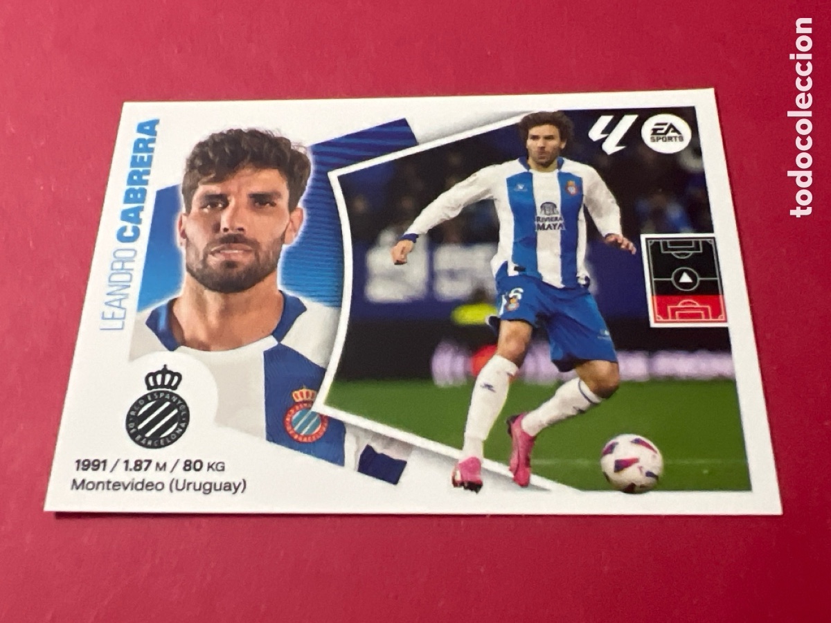 Fu&szlig;ball-Sticker: C6206. LEANDRO CABRERA - RCD ESPANYOL N&ordm; 8 LIGA ESTE 2024 2025 - 24 25