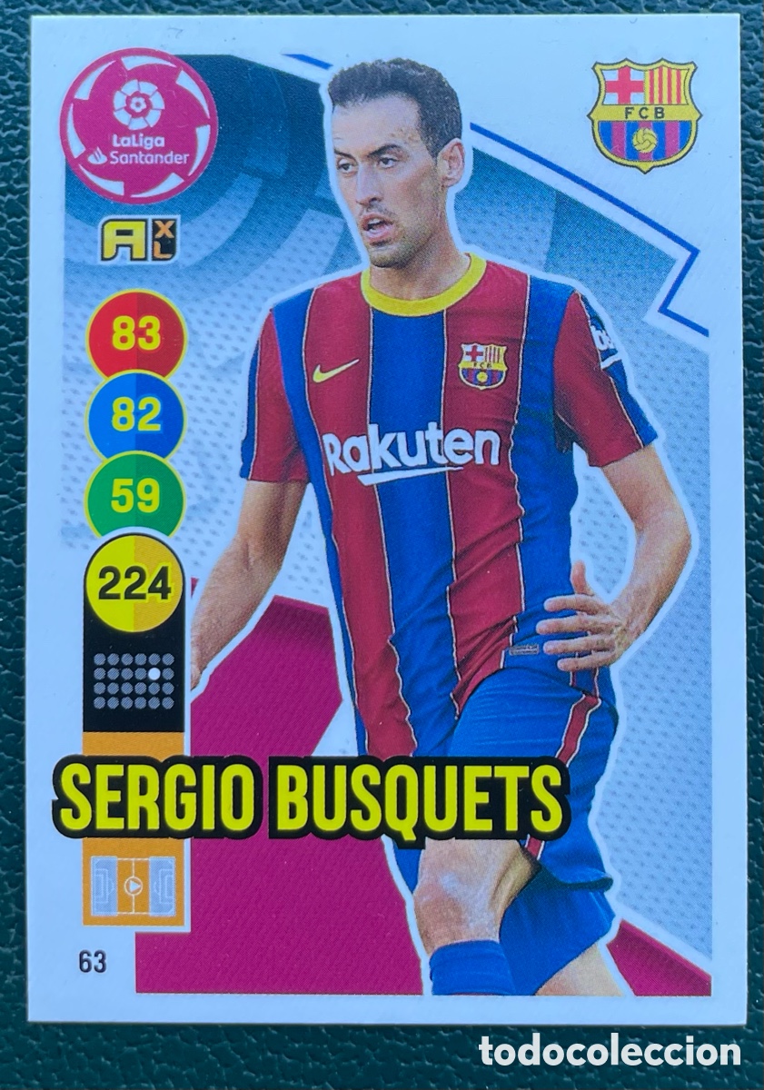 Football Stickers: 63 SERGIO BUSQUETS FC BARCELONA FICHAS ALBUM ADRENALYN XL 2020 2021 20 21 PANINI
