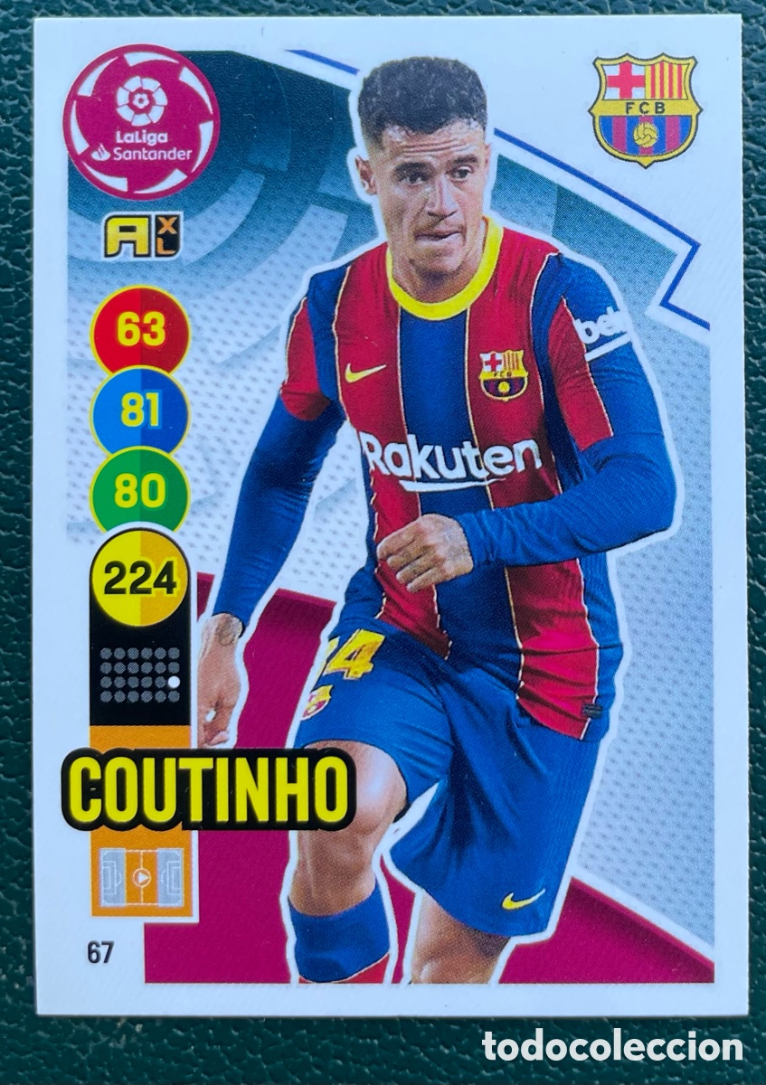 Cromos de Futebol: 67 COUTINHO FC BARCELONA FICHAS ALBUM ADRENALYN XL 2020 2021 20 21 PANINI