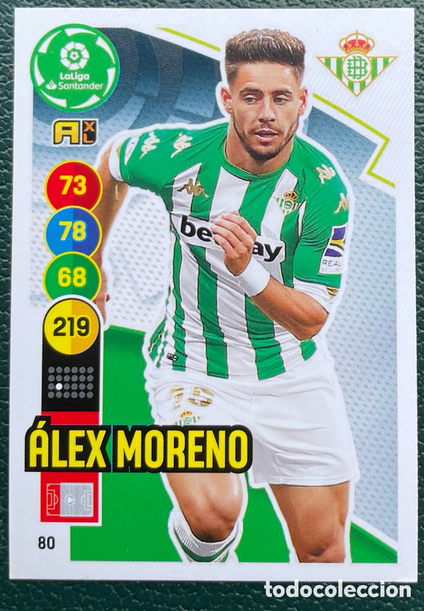 Cromos de Futebol: 80 ALEX MORENO REAL BETIS FICHAS ALBUM ADRENALYN XL 2020 2021 20 21 PANINI