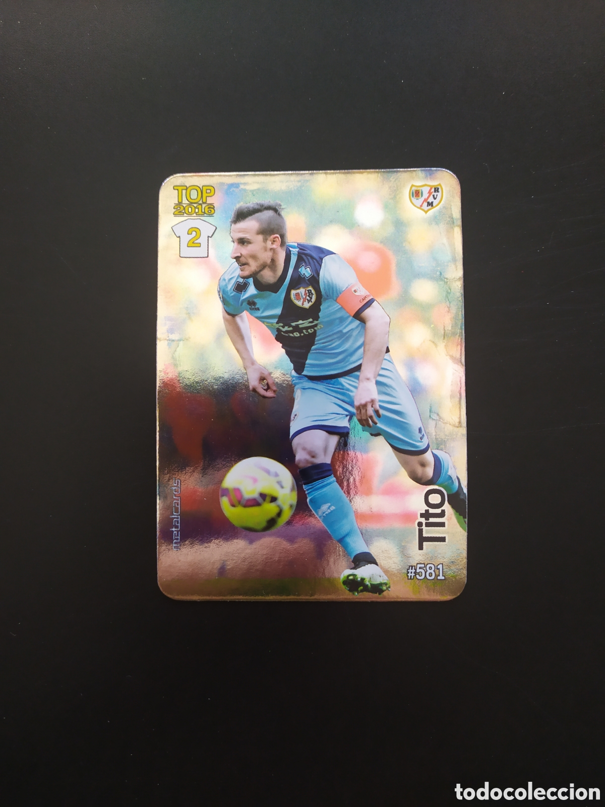 Figurine di Calcio: Mundicromo fichas Liga 2015 2016 15 16 Tito brillo liso n&deg; 581 Rayo Vallecano