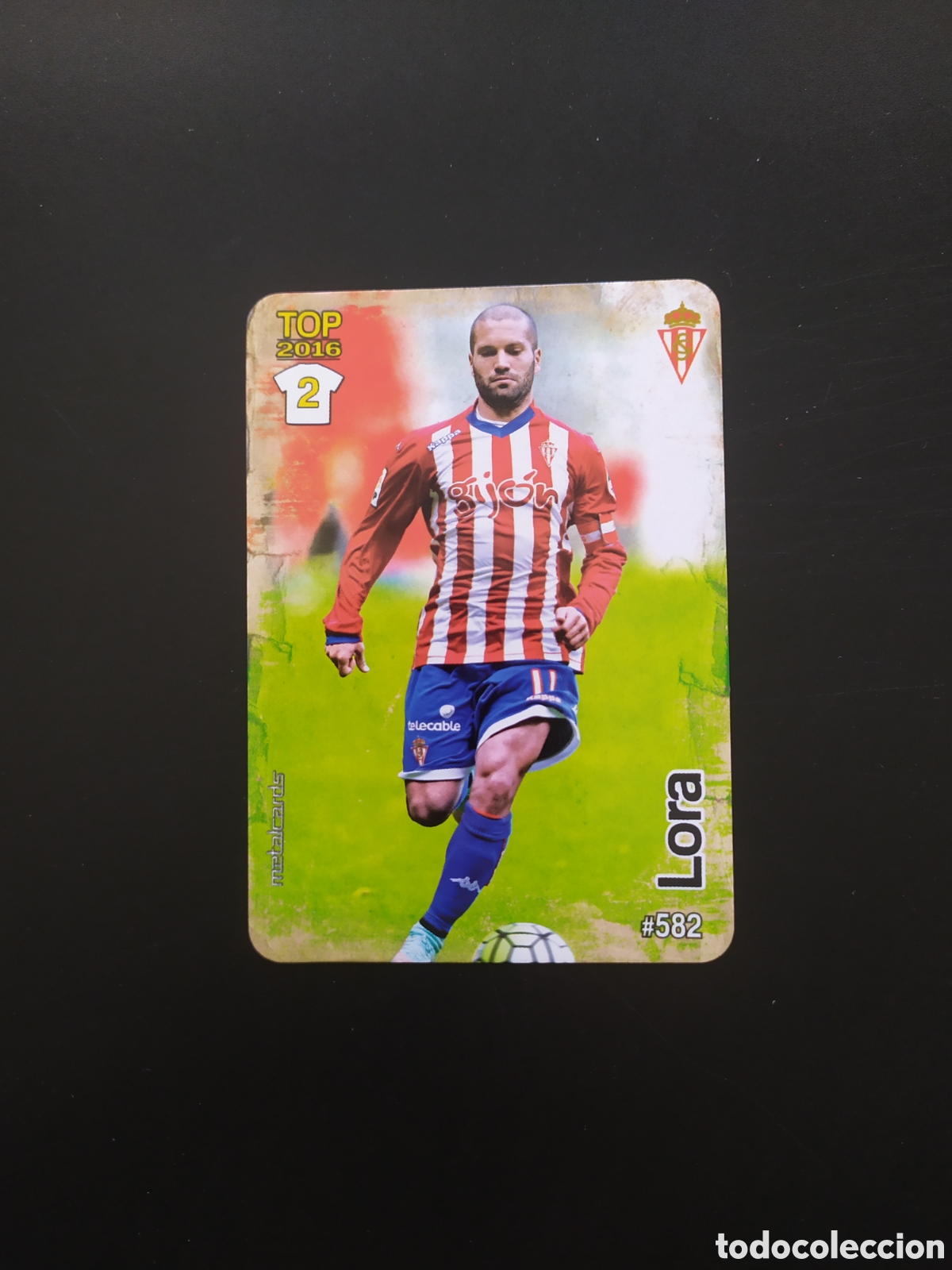 Figurine di Calcio: Mundicromo fichas Liga 2015 2016 15 16 Lora mate n&deg; 582 Sporting Gij&oacute;n