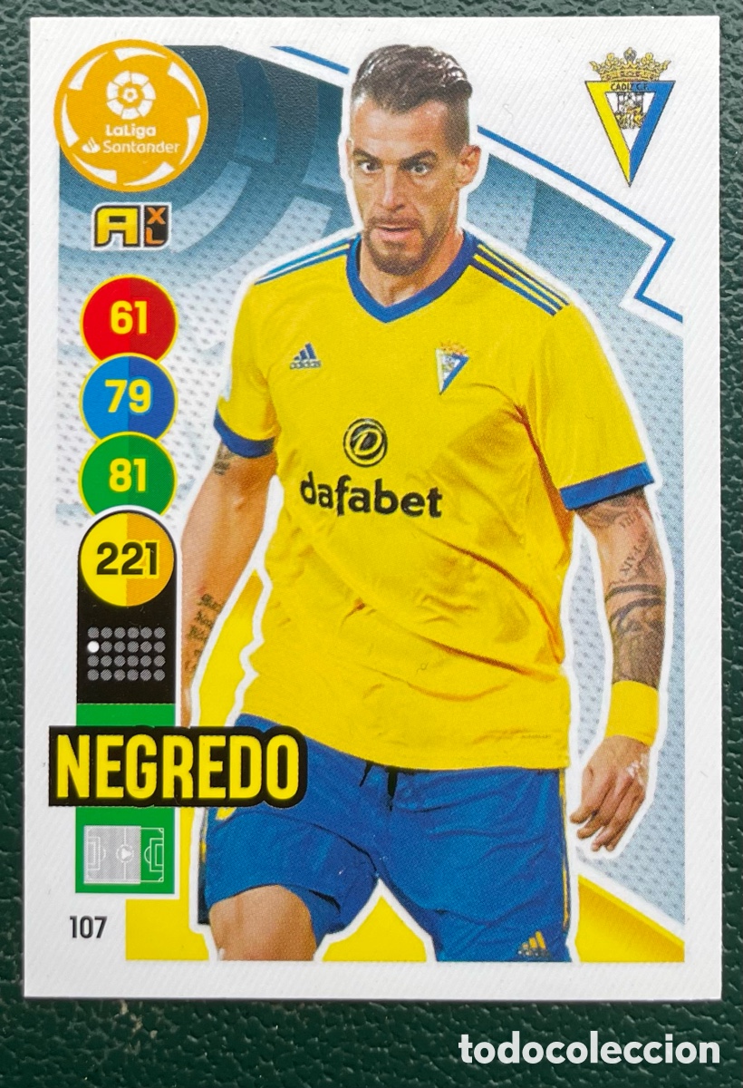 Cromos de Futebol: 107 NEGREDO CADIZ CF FICHAS ALBUM ADRENALYN XL 2020 2021 20 21 PANINI