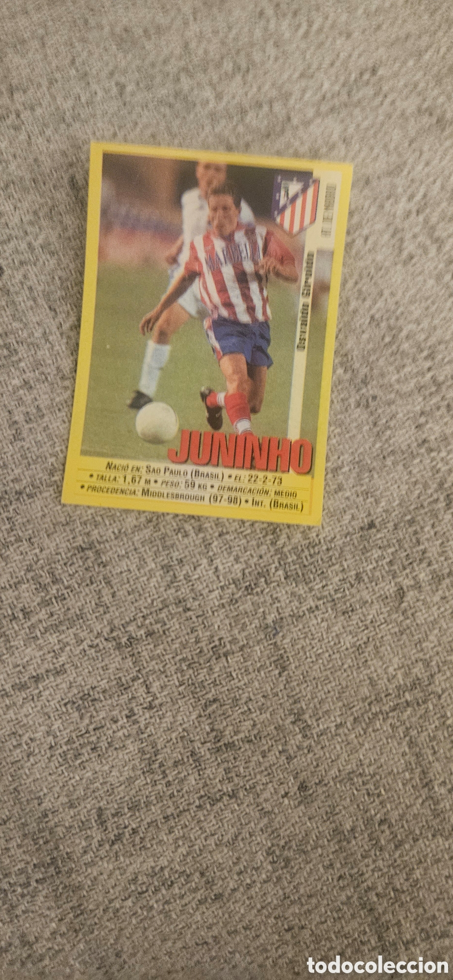 Figurine di Calcio: Juninho 242 atl&eacute;tico de Madrid panini 1999 2000 99 00 sin pegar
