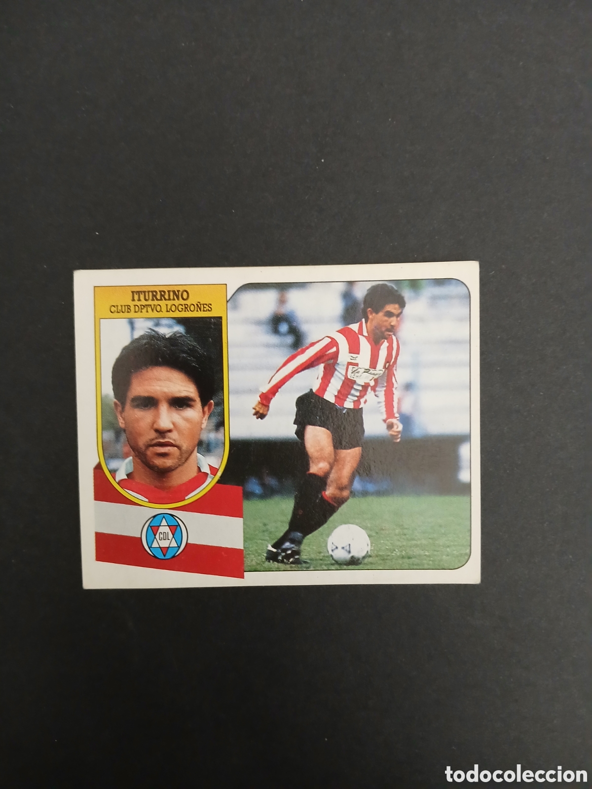 Fu&szlig;ball-Sticker: ITURRINO LOGRO&Ntilde;ES FICHAJE 16 CART&Oacute;N LIGA ESTE 1991/92 91 92 NUNCA PEGADO SIN PEGAR