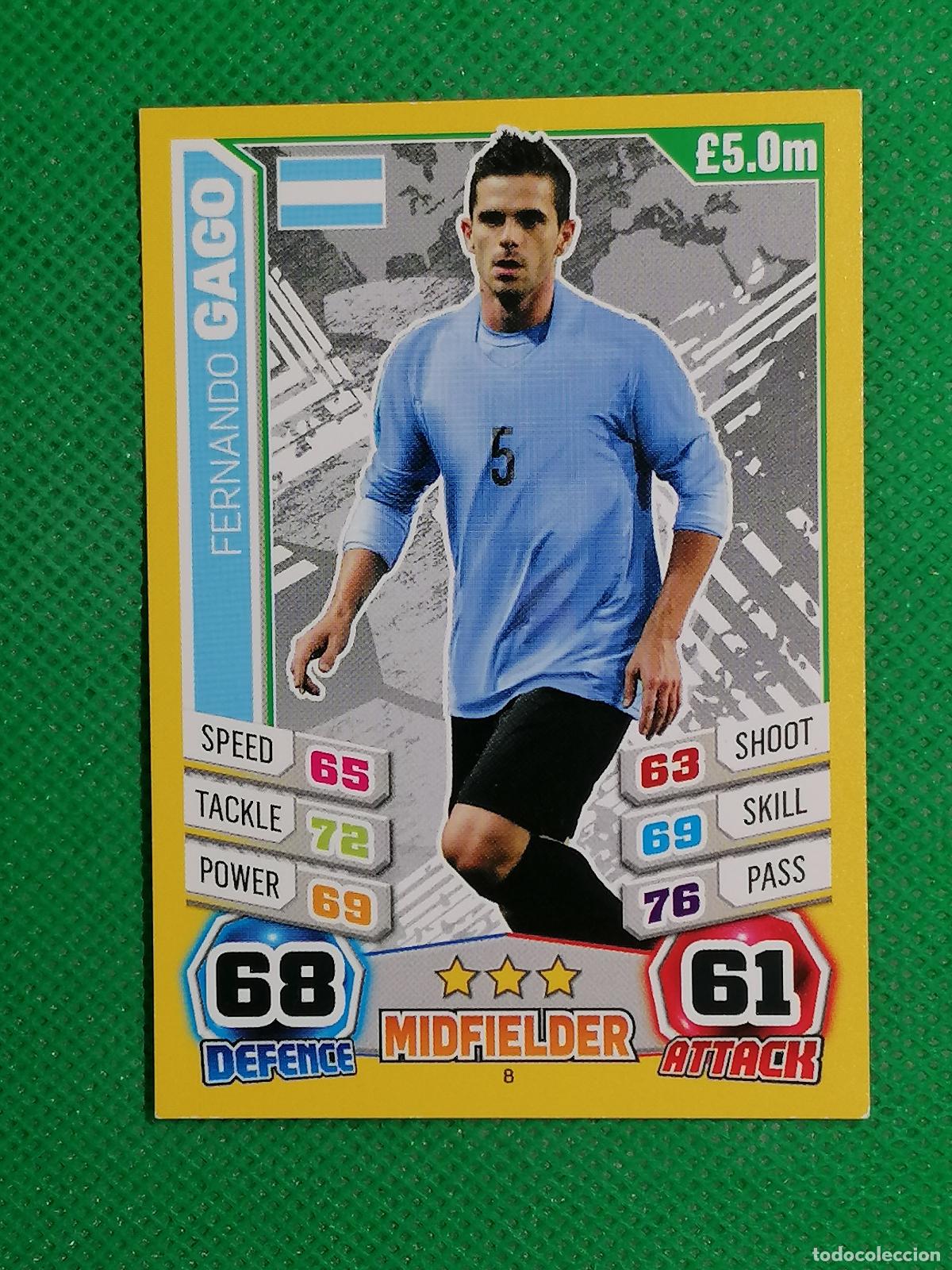 Cromos de F&uacute;tbol: 8 FERNANDO GAGO ARGENTINA ⚽ TOPPS MATCH ATTAX MUNDIAL WORLD CUP BRASIL 14 2014 ⚽