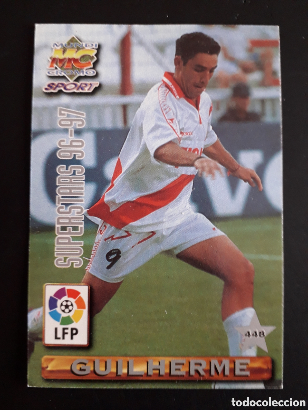 Football Stickers: GUILHERME RAYO VALLECANO MORALES LOGRO&Ntilde;&Eacute;S SUPERESTARS N&deg; 448 LIGA 1996 1997 96 97 MUNDICROMO MC