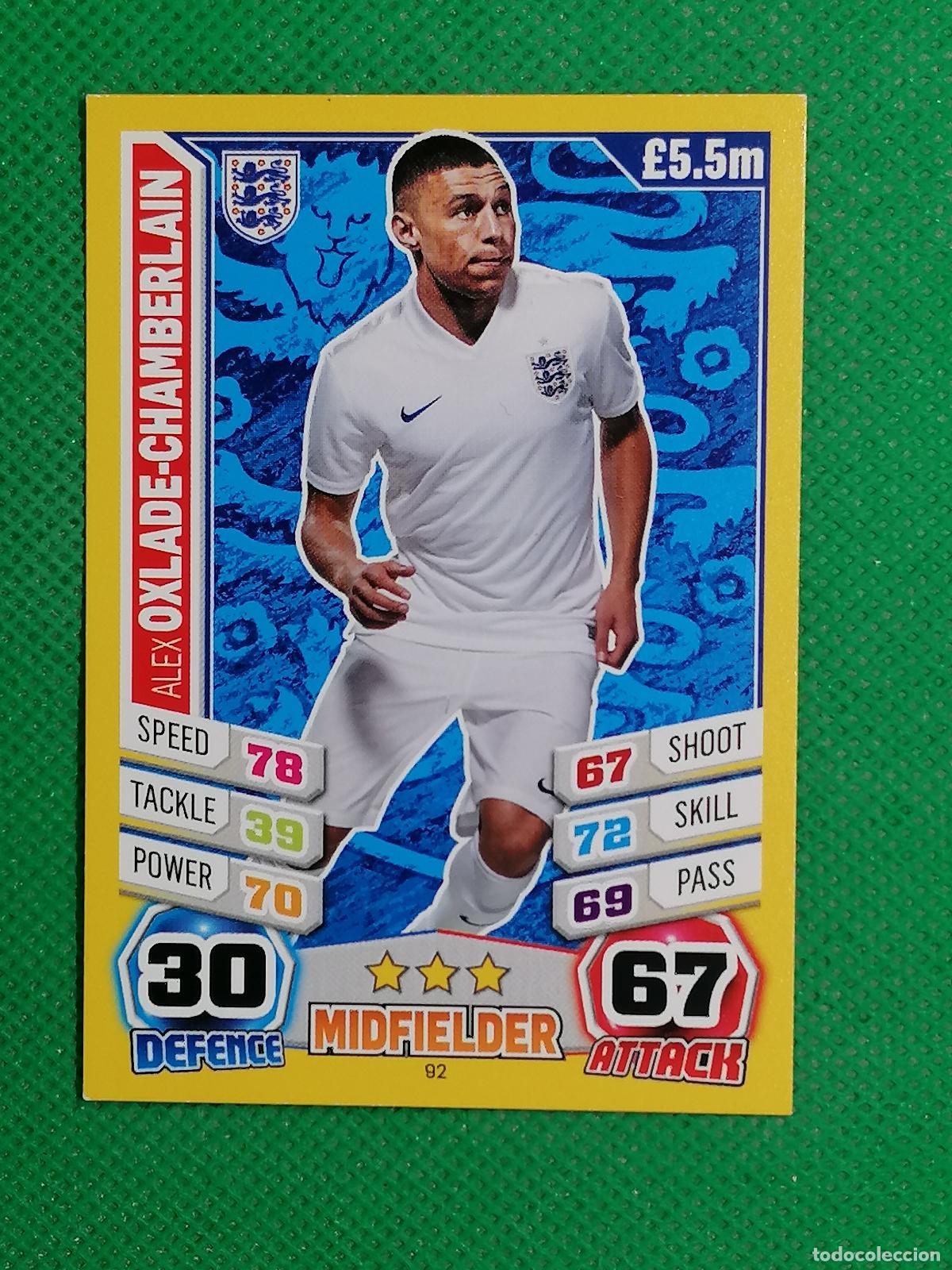 Football Stickers: 92 ALEX OXLADE CHAMBERLAIN INGLATERRA ⚽ TOPPS MATCH ATTAX MUNDIAL WORLD CUP BRASIL 14 2014 ⚽
