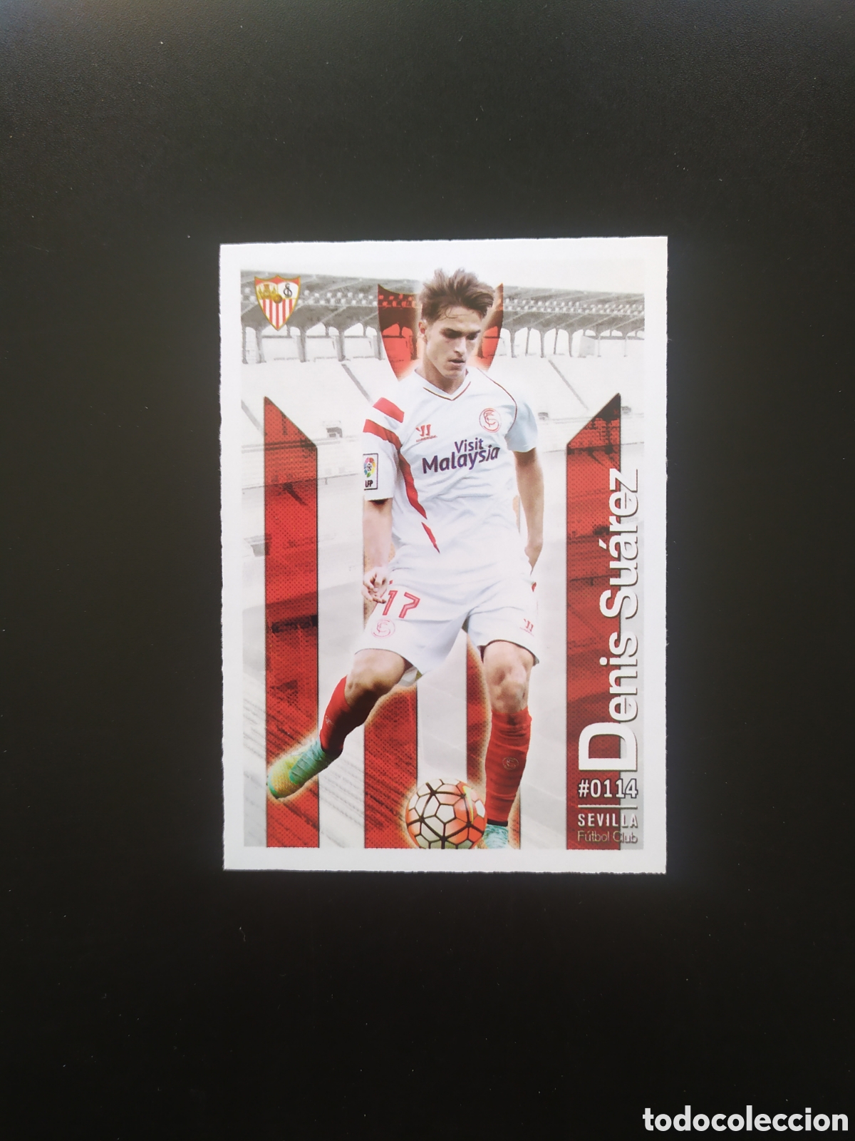 Football Stickers: Mundicromo fichas Liga 2015 2016 15 16 Denis Su&aacute;rez n&deg; 114 Sevilla