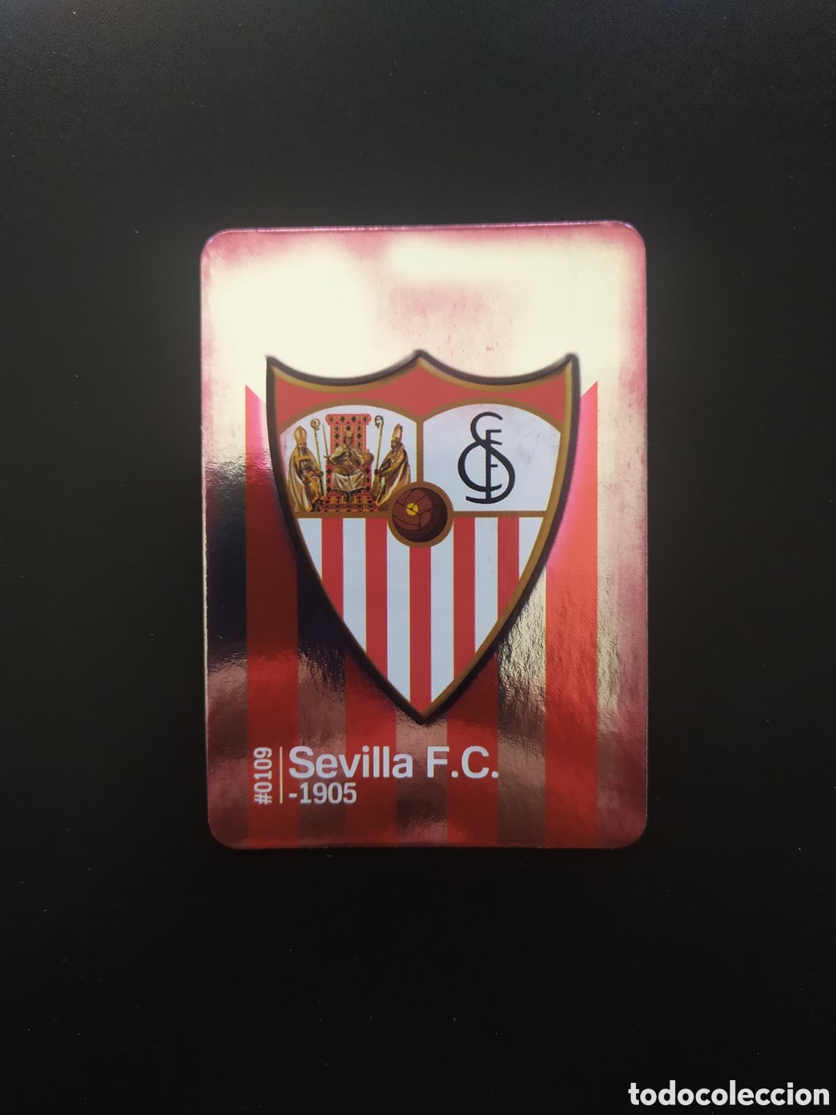 Cromos de f&uacute;tbol: Mundicromo fichas Liga 2015 2016 15 16 escudo brillo liso n&deg; 109 Sevilla