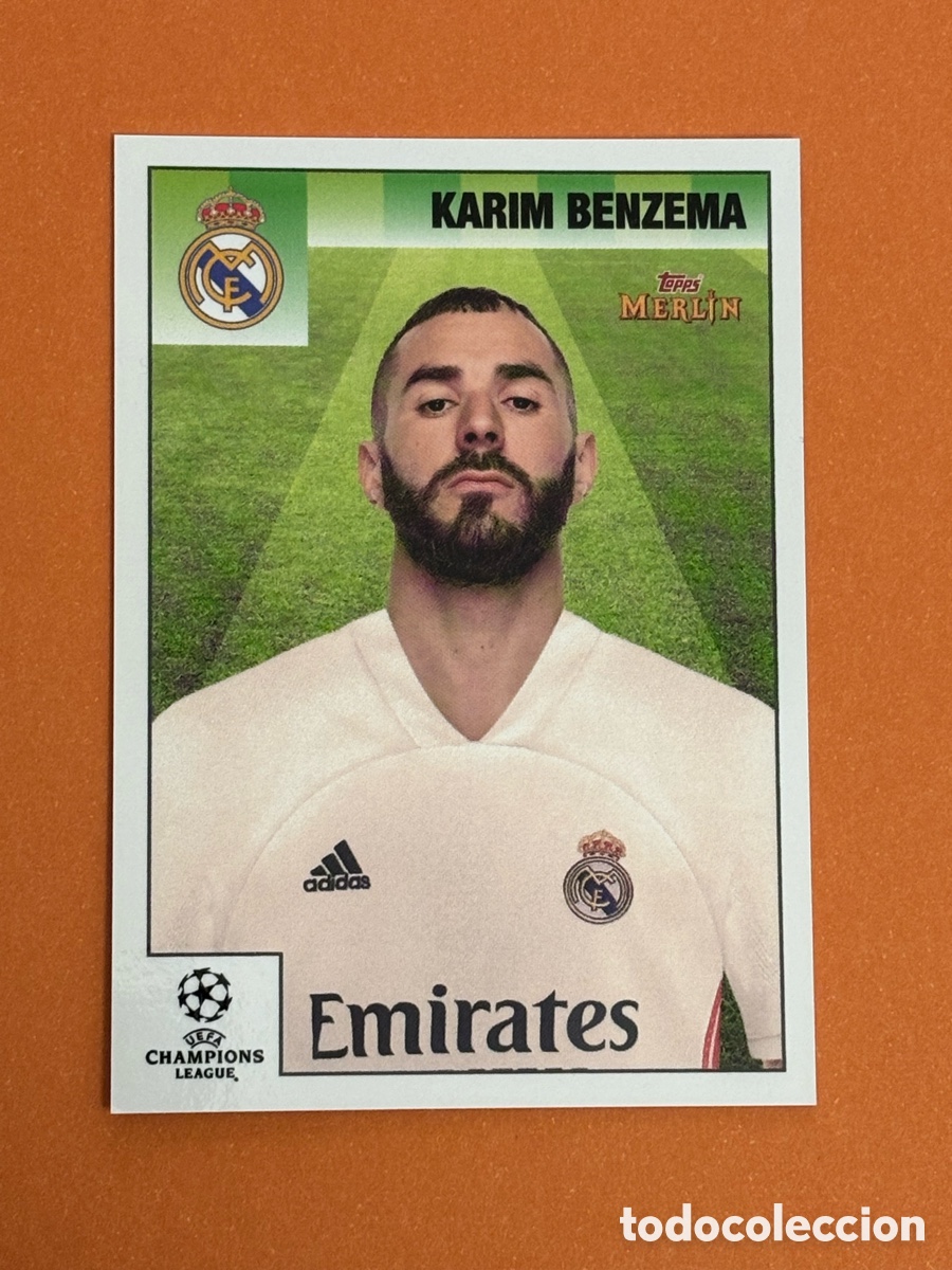Cromos de F&uacute;tbol: Topps Merlin Heritage 95 UCL 2020-21 n. 4 Karim Benzema (Real Madrid)