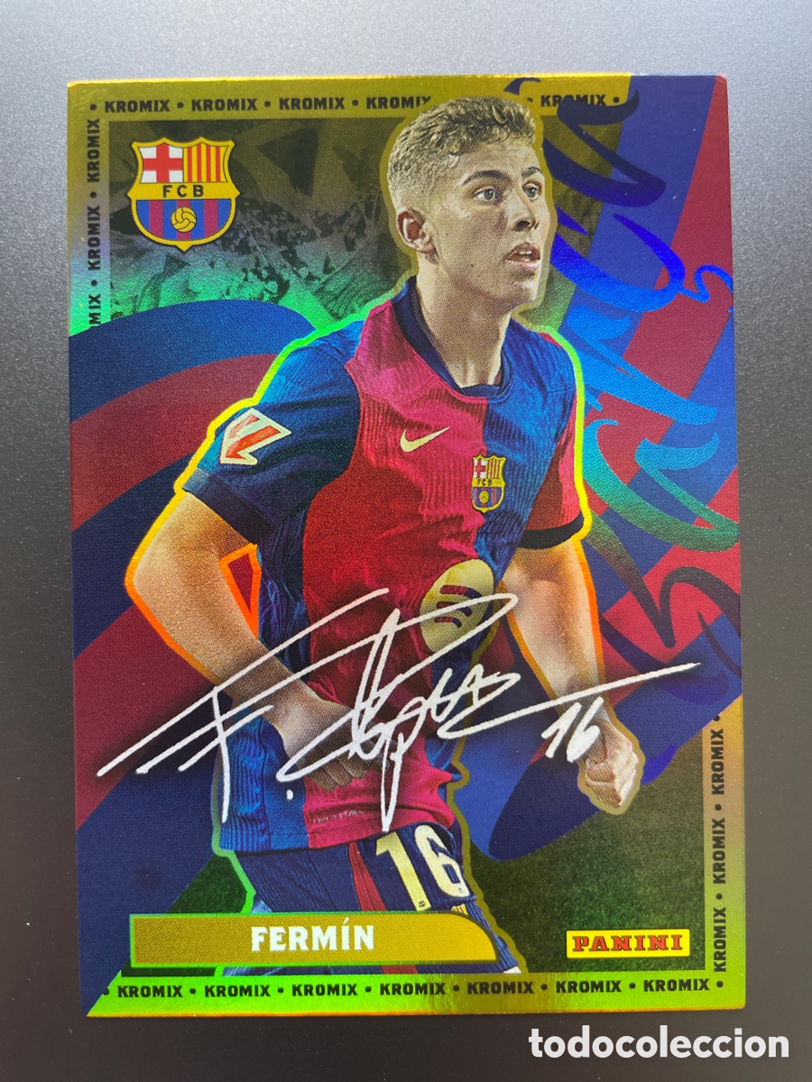 Cartes &agrave; collectionner de Football: Fermin K41 Autografo Kromix Panini Club FC Barcelona 2024-25
