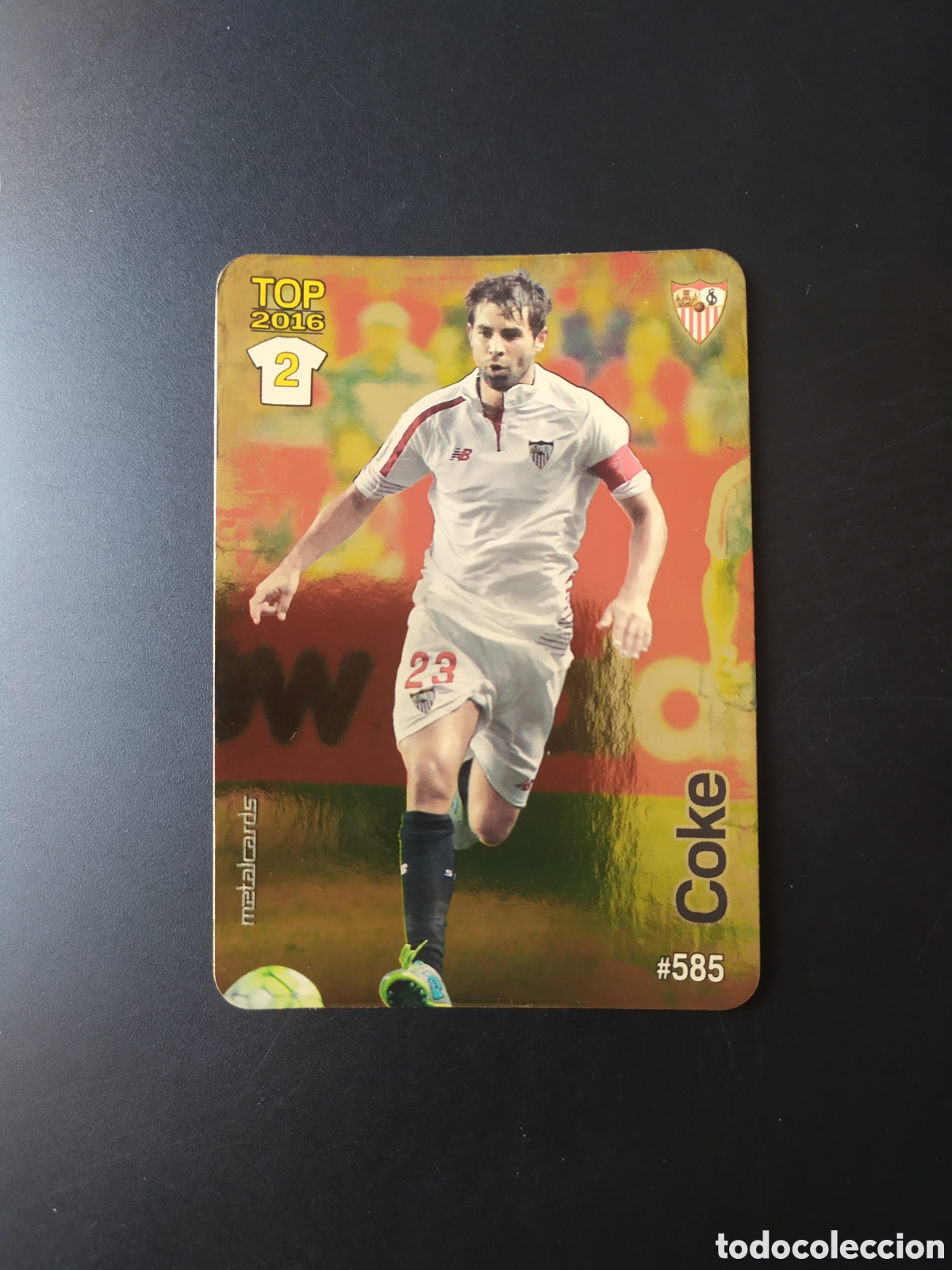 Football Stickers: Mundicromo fichas Liga 2015 2016 15 16 Coke brillo dorado n&deg; 585 Sevilla