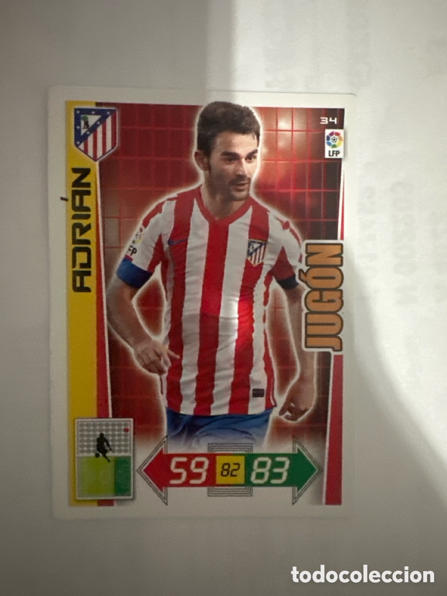 Football Stickers: ADRI&Aacute;N 34 ATL&Eacute;TICO DE MADRID ADRENALYN LA LIGA 2012 2013 12 13
