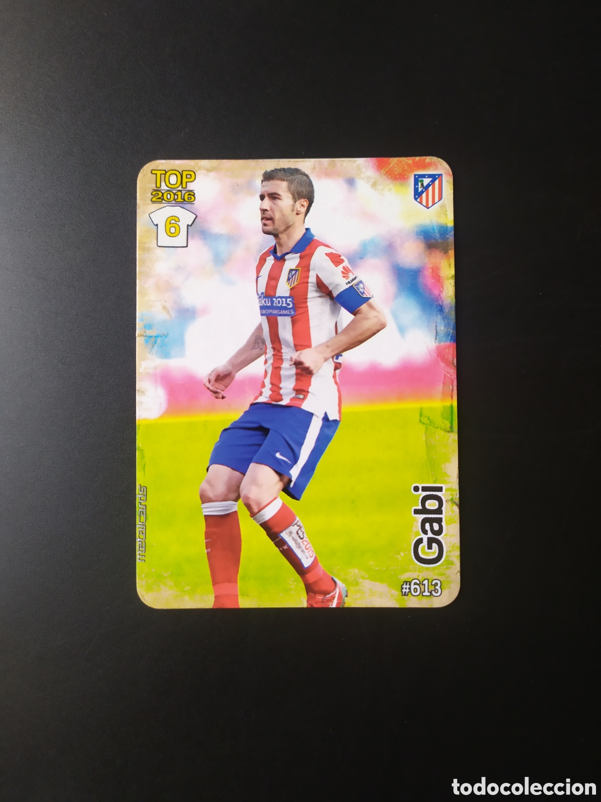 Figurine di Calcio: Mundicromo fichas Liga 2015 2016 15 16 Gabi mate n&deg; 613 Atl&eacute;tico Madrid