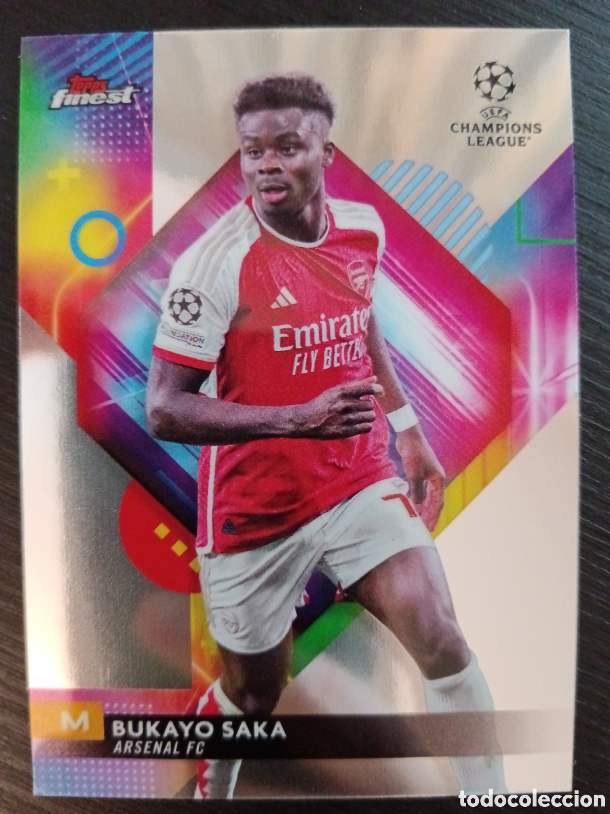 Cromos de f&uacute;tbol: Bukayo Saka Arsenal Topps Finest UCL 23-24 #10