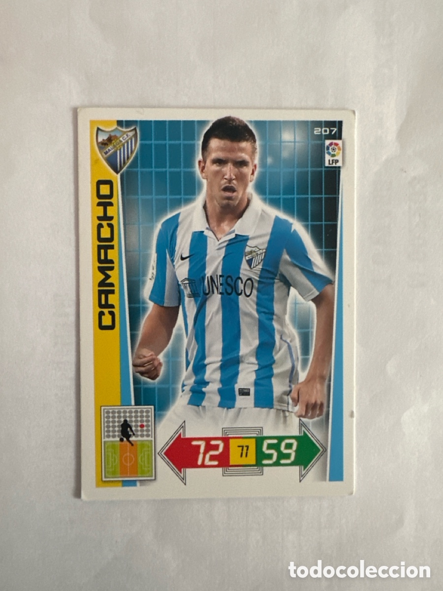 Football Stickers: CAMACHO 207 M&Aacute;LAGA ADRENALYN LA LIGA 2012 2013 12 13