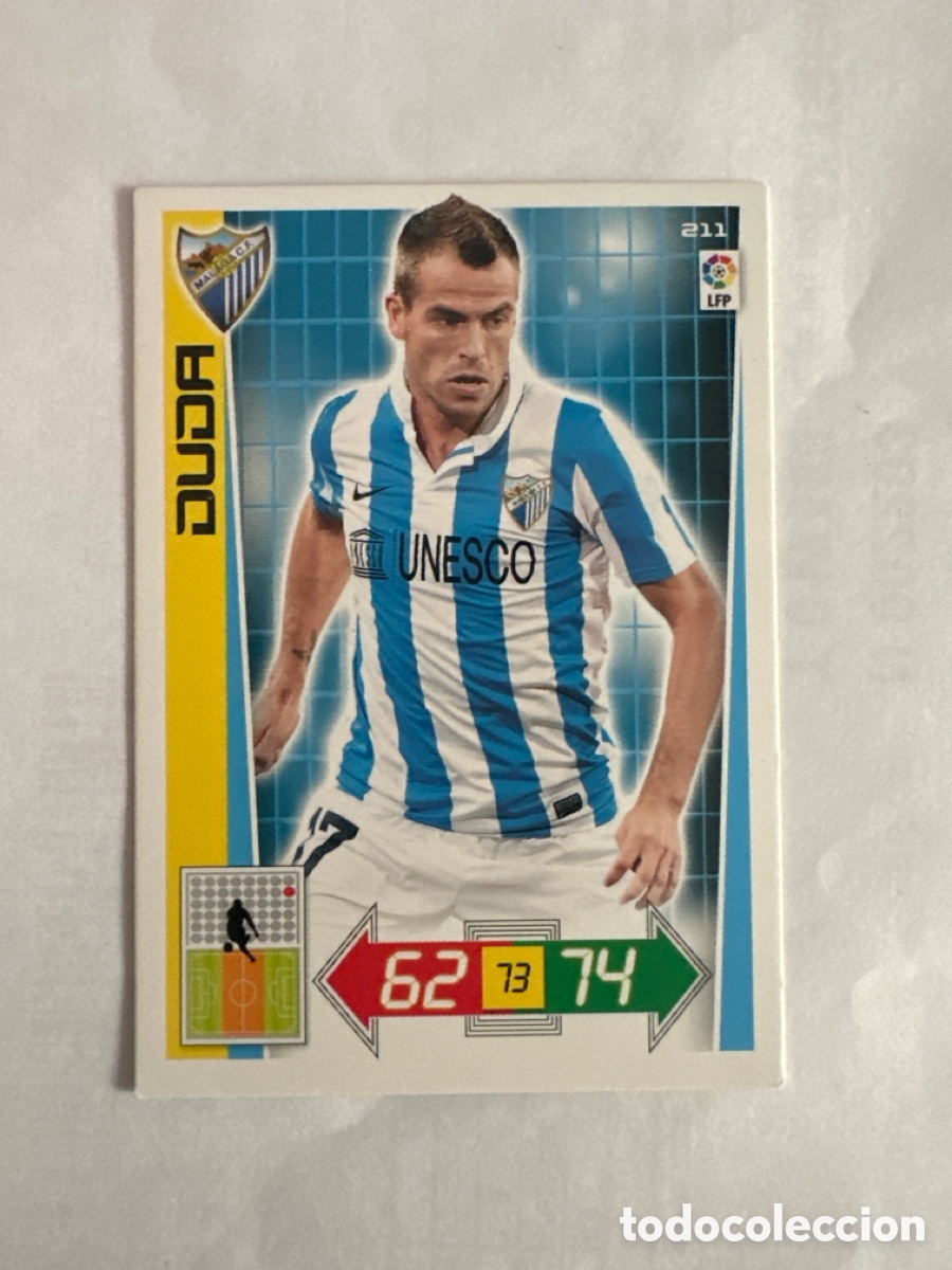 Football Stickers: DUDA 211 M&Aacute;LAGA ADRENALYN LA LIGA 2012 2013 12 13