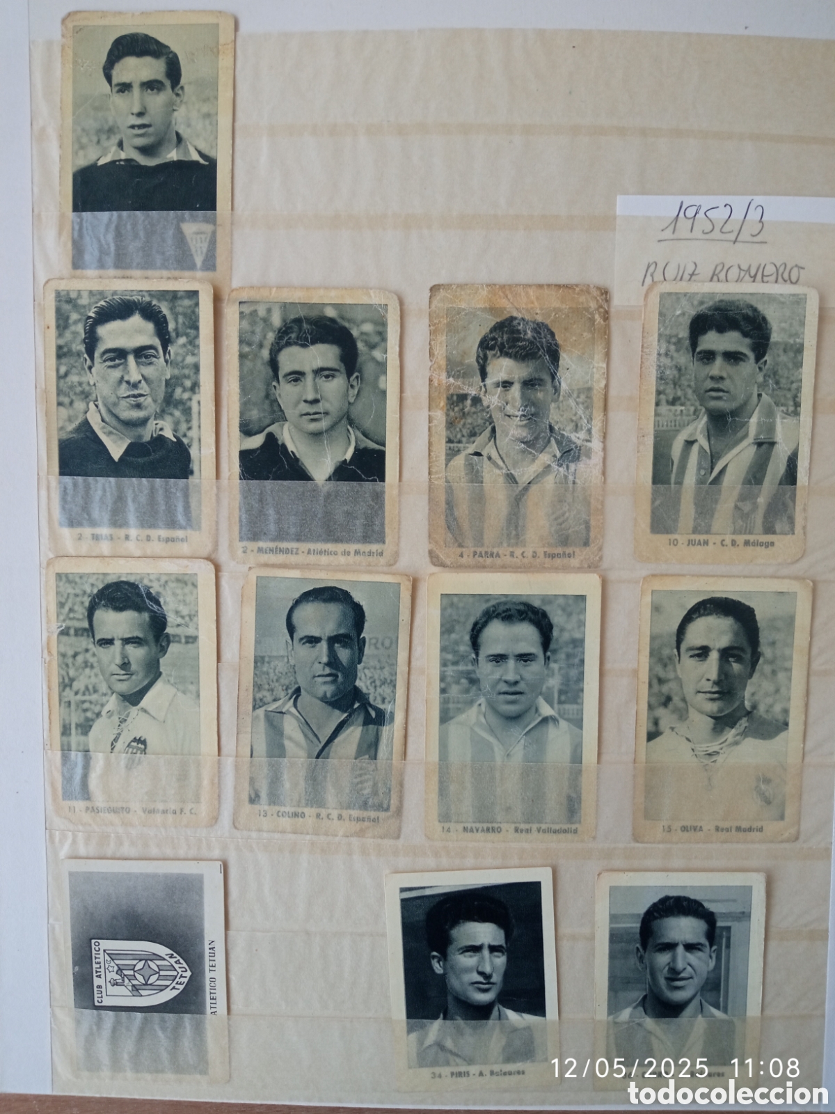 Cromos de F&uacute;tbol: CROMOS F&Uacute;TBOL RUIZ ROMERO TEMPORADA 1952/1953. A ELEGIR
