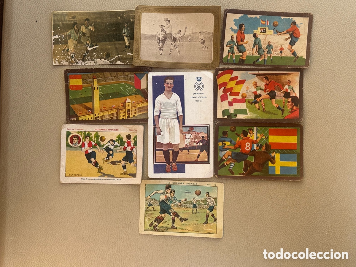 Cromos de F&uacute;tbol: 8 CROMOS DE FUTBOL FOOT-BALL DE DISTINTAS COLECCIONES Y ANTIGUA TARJETA POSTAL - CROMO