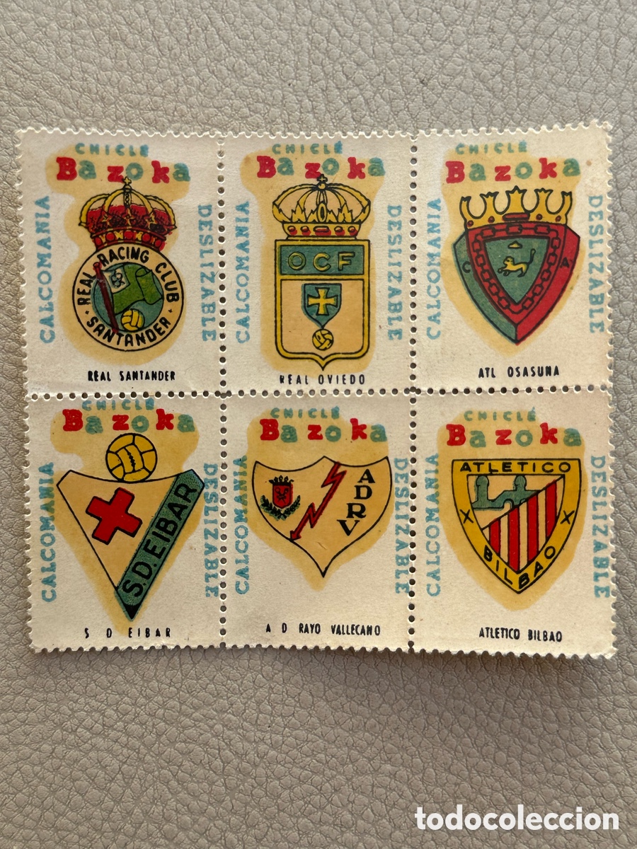 Cartes &agrave; collectionner de Football: 6 SELLOS CROMOS CHICHLE BAZOKA FUTBOL