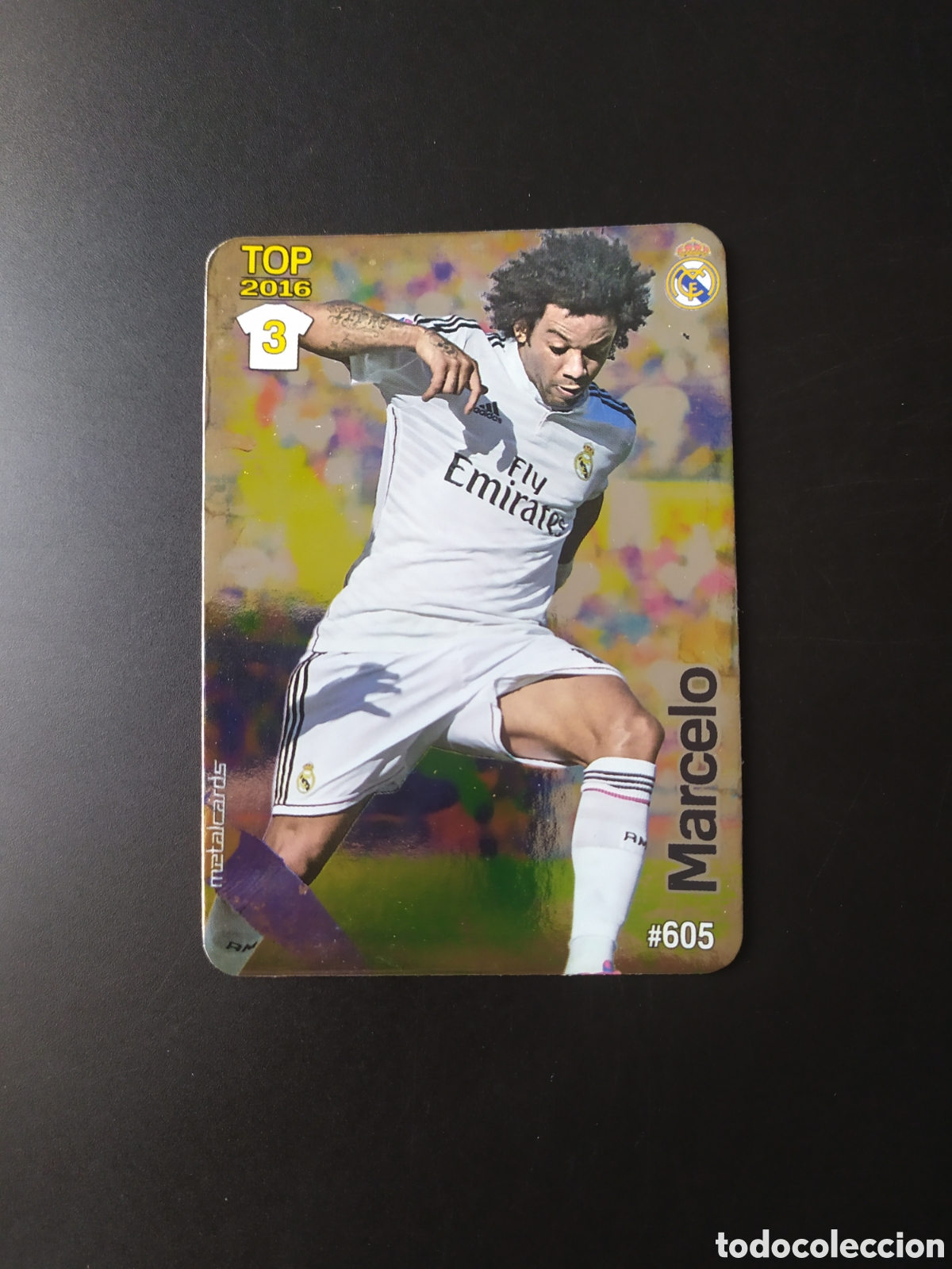 Cromos de f&uacute;tbol: Mundicromo fichas Liga 2015 2016 15 16 Marcelo brillo liso n&deg; 605 Real Madrid
