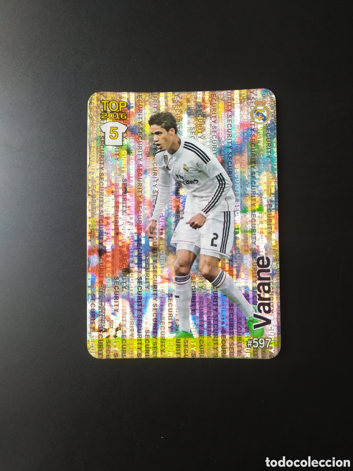 Cromos de f&uacute;tbol: Mundicromo fichas Liga 2015 2016 15 16 Varane brillo security n&deg; 597 Real Madrid