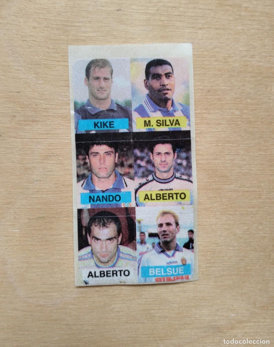 Fu&szlig;ball-Sticker: Cromos chicles Estrellas F&uacute;tbol 98-99: Kike , M. Silva, Nando, Alberto, Alberto y Belsue