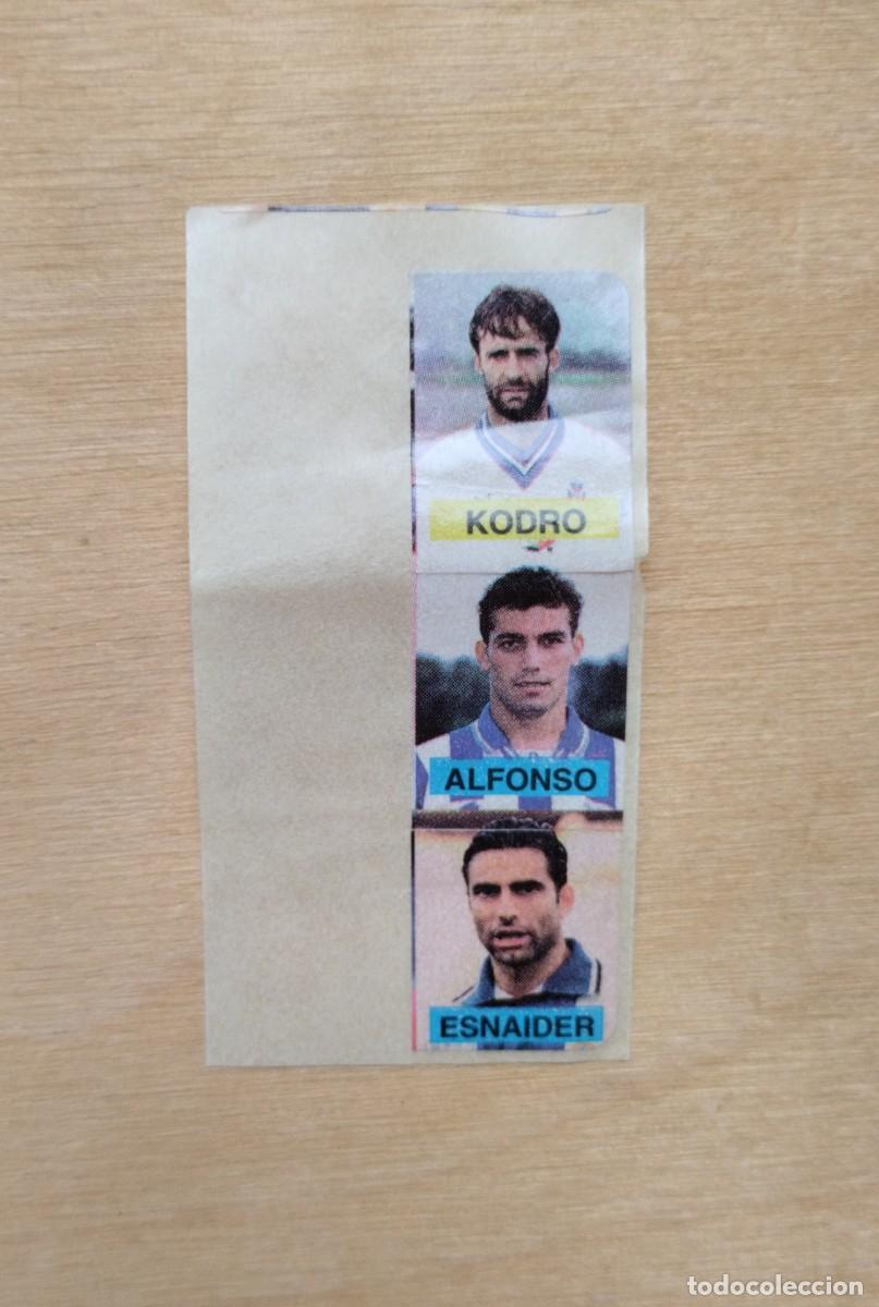Figurine di Calcio: Cromos chicles Estrellas F&uacute;tbol 98-99: Kodro, Alfonso y Esnaider
