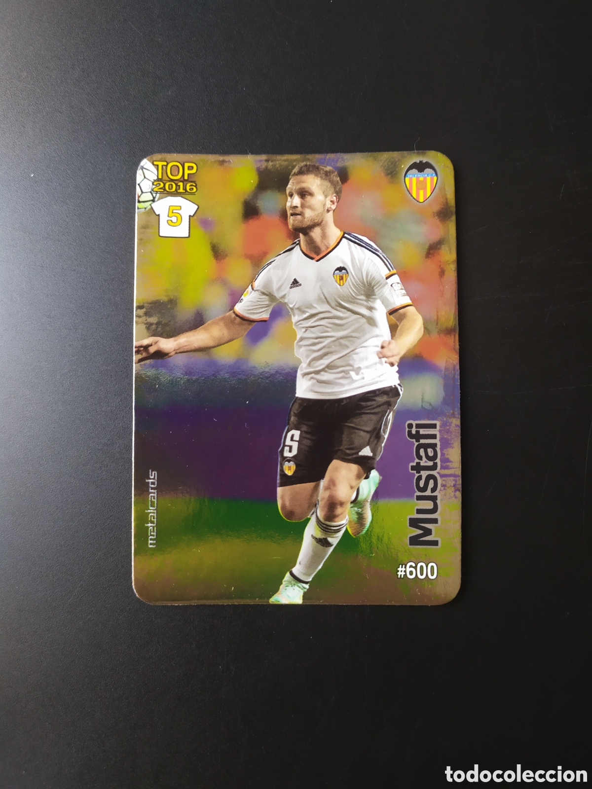 Cromos de f&uacute;tbol: Mundicromo fichas Liga 2015 2016 15 16 Mustafi brillo liso n&deg; 600 Valencia