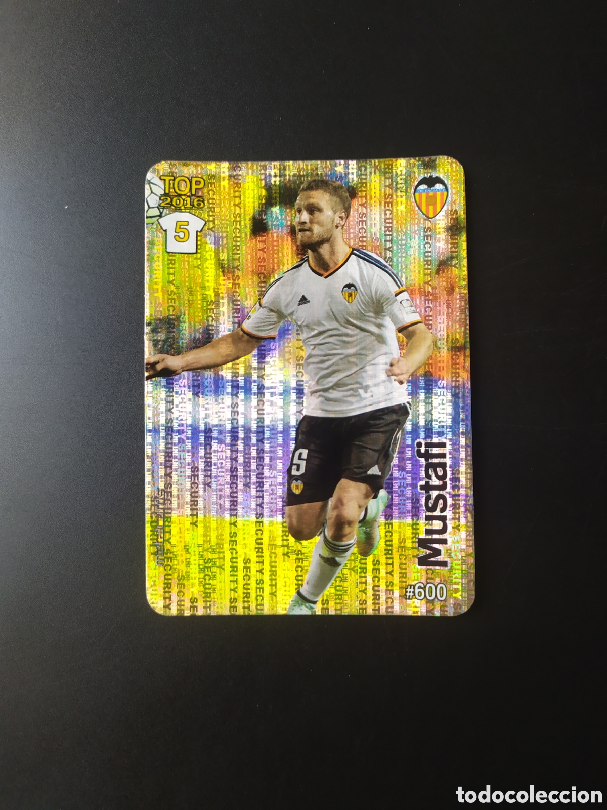 Football Stickers: Mundicromo fichas Liga 2015 2016 15 16 Mustafi brillo security n&deg; 600 Valencia