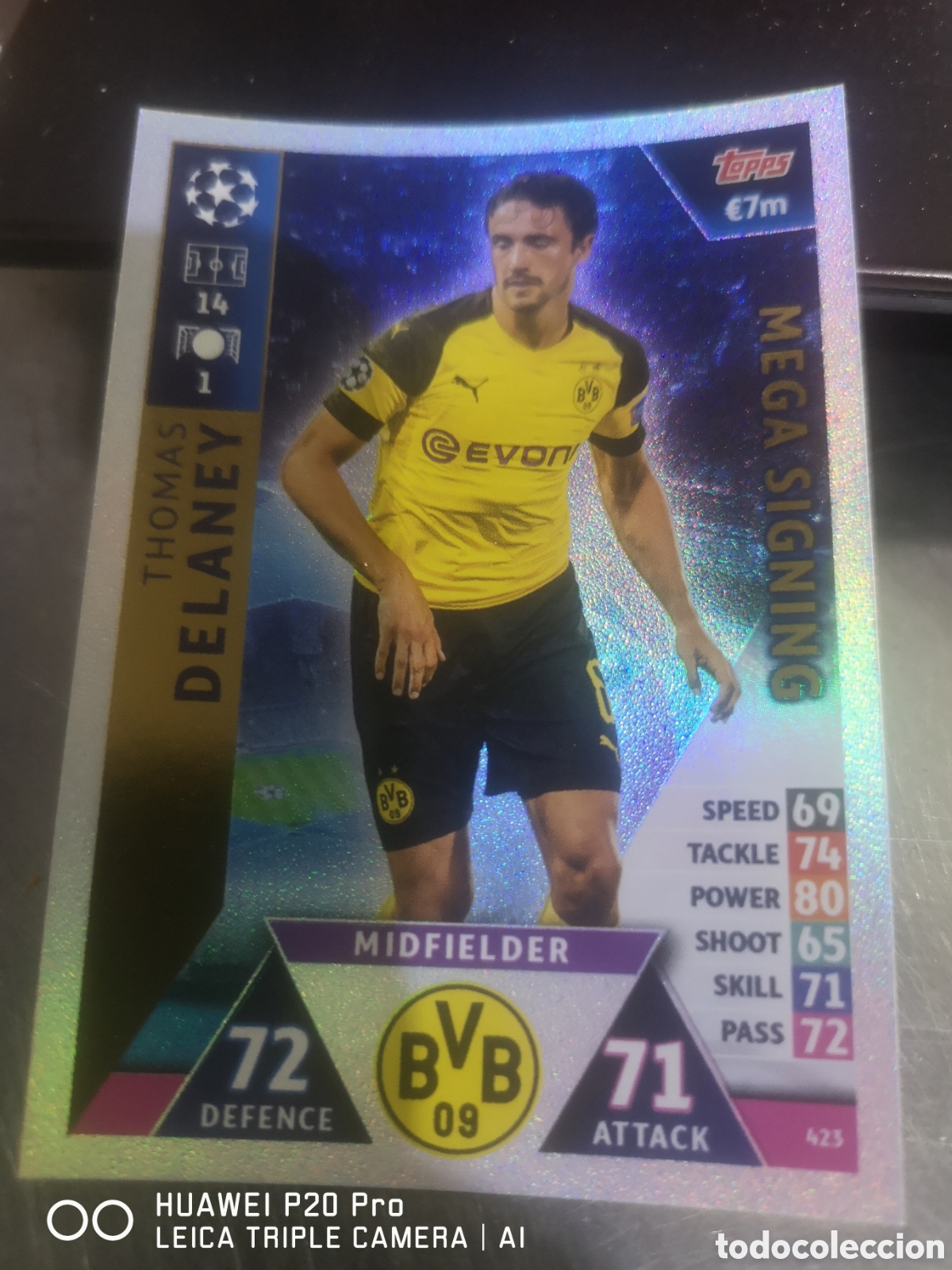 Cromos de F&uacute;tbol: TOPPS MATCH ATTAX UEFA CHAMPIONS LEAGUE 2018 2019 MEGA SIGNING 423 THOMAS DELANEY